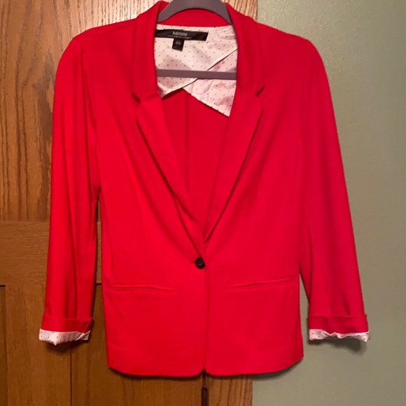 Kensie Red Knit Blazer - Picture 1 of 4